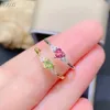 Anelli a grappolo 925 Sterling Silver Natural Tourmaline Gemstone Ladies Ring Mini Party Birthday Gift Girl Girl ha fidanzato San Valentino