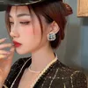 Studkoreansk multipelfärg Glänsande kristallgeometriska kvinnorörhängen kontrakterade Sweet Lovely Heart Fine Fashion Drop Smycken 230814