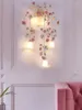 Wall Lamp Rural Style Flower And Grass Lantern Light Creative Art Bedroom Sconce Corridor Staircase Handmade Iron Rose LED