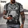 Men's T Shirts 2023 Viking Tattoo Art 3D Print Tillts Vintage Men Clothing T-Shirt Hip Hop Street Street Shirt for for