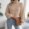 Fashion Women New High Collar Long Sleeve Women's Knitted Sweater 2023 Autumn Winter