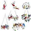 Dekorativa föremål Figurer Färgglada fågelpanelen Pendant Väggdekor som hänger vid fönstret Birds Art Pendants Home Decoration Hantverk Mors daggåvor 230814
