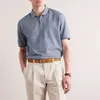 Designer Men Polo T Shirts Summer Loro Piana Cotton and Linen-Blend Polos Shirt Short Sleeve Tshirt