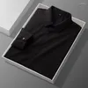Chemises décontractées pour hommes TRENDY Long-Sleeved White High-Level Business and Leisure Career Suit dans la chemise noire en couleur pure