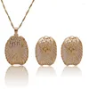 Collier Boucles d'oreilles Set Fashion Ethiopian Pendant Earge Bijoux Femmes Dubaï 18K Or Luxury Jewels Custom