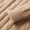Męskie swetry jesień/zima czysta kaszmirowa odzież okrągła szyja solidne skręcone pulower kwiatowy prosty i ciepły sweter