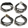 Link Bracelets Salircon 5 Styles Multi-layer Metal Star Inlaid Leather Bracelet For Men Braided Bangles Punk Classic Jewelry Gift