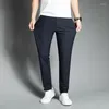 Męskie spodnie marka odzieży Summer Stretch Casual Men Thin Business Prosty klasyczny sport jogging nylonowe spodnie Mężczyzna plus rozmiar 28-40