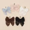 16209 Ins New Children's Hair Associory Bowknot Hair Clip Girls Princess Lace Hollowed-Out Bow Hairpin