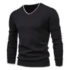 Men's Sweaters Business Cashmere Sweater Casual Autumn Winter Warm Pullovers Top High Quality Cotton Classic Knitted V-neck Male