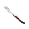 4Pcs/set Stainless steel Western style steak knife, wooden handle tableware, serrated steak knife, spoon fork