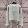 Kurtki damskie Tweed Knits Cardigan Płaszcz Swatery haftowe wzór dzianiny z kapturem z kapturem