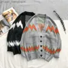 Męskie swetry kardigan Męski wydrukowany pojedynczy klatka piersiowa Para męska Sweter Ulzzang Korean Dzianin Veck Harajuku Street Ustaning Bag Fashion Bag Z230814