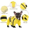 Hundekleidung süßer Welpe Regenmantel vierbeinig wasserdicht All-Inclusive mit Hut Reflektierende Regenjacke für Katzen Haustier Poncho Kleidung