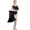 Scene Wear Children's Latin Dance Dress Black Separate Suit Training Grade Competition Advanced Sense Girl Summer