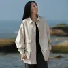 Damesjassen kaki beige trench dames mode herfst lange mouw casual losse denim jas vintage blouse button up coat met zakken