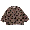 Jackets Spring korean style oversized dot long sleeve cardigans Boys casual loose cotton linen jackets coats 230814