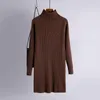 Maglioni femminili autunno inverno abbigliamento maglione corto spesso abito da donna a maniche lunghe a manica lunga mini femminile casual mini femminile sciolta