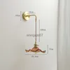 Duvar lambaları IWHD Amber Cam LED Işık Sconce Oturma Odası Yatak Odası Bar Bakır Ev Kapalı Aydınlatma Laminaria Yanında Wandlamp HKD230814