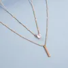 Chains 1Set Trendy Imitation Pearl Necklace Men Temperament Simple Handmade Strand Bead Pendant Set For Women Jewelry Gift