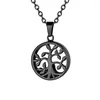 Pendant Necklaces Drop Stainless Steel Classic Round Cremation Urn Ashes Tree Of Life Necklace Memorial Jewelry Gifts Unisex