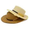 Berets Strohhut Frauen Männer Fedora Hüte Vintage Trilby Caps Sommer Ledergürtel Jazz Sunhat Cap Chapeau Gebläse Erwachsene