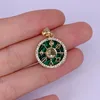 Pendant Necklaces CZ Natural Stone Malachite Star Of David Moon Compass LOVE Letter Medal Bead Necklace Accessories For Jewelry Making