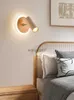 Lâmpadas de parede Modern LED Wall Light para quarto Round Base Iluminação Parede Solência Lâmpada Luminária Branca Luminárias Decoração de Casa Ajustável HKD230814