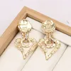 Classic Fashion Gold plaqués Oreurs de créateurs lettres de marque étalon de boucle d'oreille cristal géométrique bijoux pour femmes accessoires de mariage cadeau