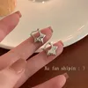 Stud S925 Gümüş İğne Pentagram Küpe Modaya Desen Tasarım Kadınlar için Basit Yıldız Kız Mücevher Toptan 230814