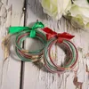 Bangle aensoa 5 stcs/set kerst glitter jelly armband voor vrouwen mannen rood groen glanzende siliconen armbanden set xmas sieraden cadeau