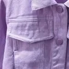 Jackets 2023 Girls Kids Denim Jackets Coats Purple Cotton Tops Spring Autumn Casual Overcoats Children Clothes R230812