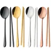 Dinnerware Sets SS304 Korean Stainless Steel Chopsticks Spoon Set Long Handle Non-slip Dessert Spoons