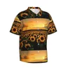 Men's Casual Shirts Sunflower Sunset Mens Hawaiian Short Sleeve Button Down Beach Tropical Floral