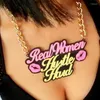 Hänge halsband Hiphop Syling Realwomen Hustle Hard Woman's uttalande Big Necklace