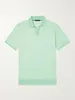 Loro * Piana Men Polo t Shirts Mens Light Green Polos Shirt Short Sleeve Tshirts Fashion Clothes