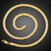 Chains High Quality 18k Gold Necklace 4mm/6mm 24 Inch Plated 24k Side Chain For Men'S Birthday Party Fashion Jewelry Gifts