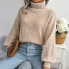 Fashion Women New High Collar Long Sleeve Women's Knitted Sweater 2023 Autumn Winter