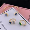 Braggletti Temperamento Minimal Style Minimal Brass Drop Glaz Glaze Enamel Bracciale ad anello per la donna Accessori per donne gioielli di alto livello