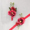 Decorative Flowers High Quality Bride Groom Bridesmaids Corsage Boutonniere Wrist Brooch Wedding Corsages Prom And Pography Props