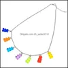 Charm Bracelets Rainbow Candy Bear Gummy Dangle Earrings For Women Cartoon Bears Pendant Necklaces Jewelry Drop Delivery Dhdk6