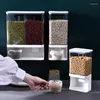 Storage Bottles Divided Grain Box Kitchen Wall-mounted Tank Moisture-proof Sealed Cereal Distributor