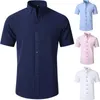 Camisas casuais masculinas 6xl 2023spring e camisa de outono Moda sem ferro Mangas sólidas de luxo