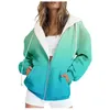 Dames hoodies dames rond nek lange mouw gradiënt print hoodie mode losse top strakke vrouwen