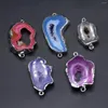 Pendant Necklaces 4 Pcs Irregular Shape Random Healing Crystal Stone Connectors Geode Agate Charms For Making Jewelry Necklace Gift