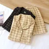 Men's Sleepwear Simple Houndstooth Plaid Couples Shorts Pajamas Sets Men Women Summer Short-sleeve Cotton Pyjama Homewear