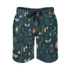 Pantanos cortos para hombres Gym Gym Gym Moon Stars Print Sportswear Light The Way Design Beach Pantalones cortos Vintage Caderas de natación seca rápida