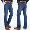 Herren Jeans Lange Hosen 117 cm hohe Männer 195 cm Plus Size 42 44 Klassiker Blau gestreckt Hochtütiges elastische Hose Denim Slim 230812
