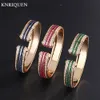 Bangle Luxury Wedding Bandles for Women Vintage Sapphire Emerald Ruby Gold Color Cuff Armets Party Fine Jewelry Födelsedag Kvinnlig gåva 230814