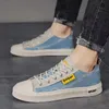 Chaussures habillées mode bleu toile baskets masculins antiodor jeans mâles homme denim mods de chandeurs dress